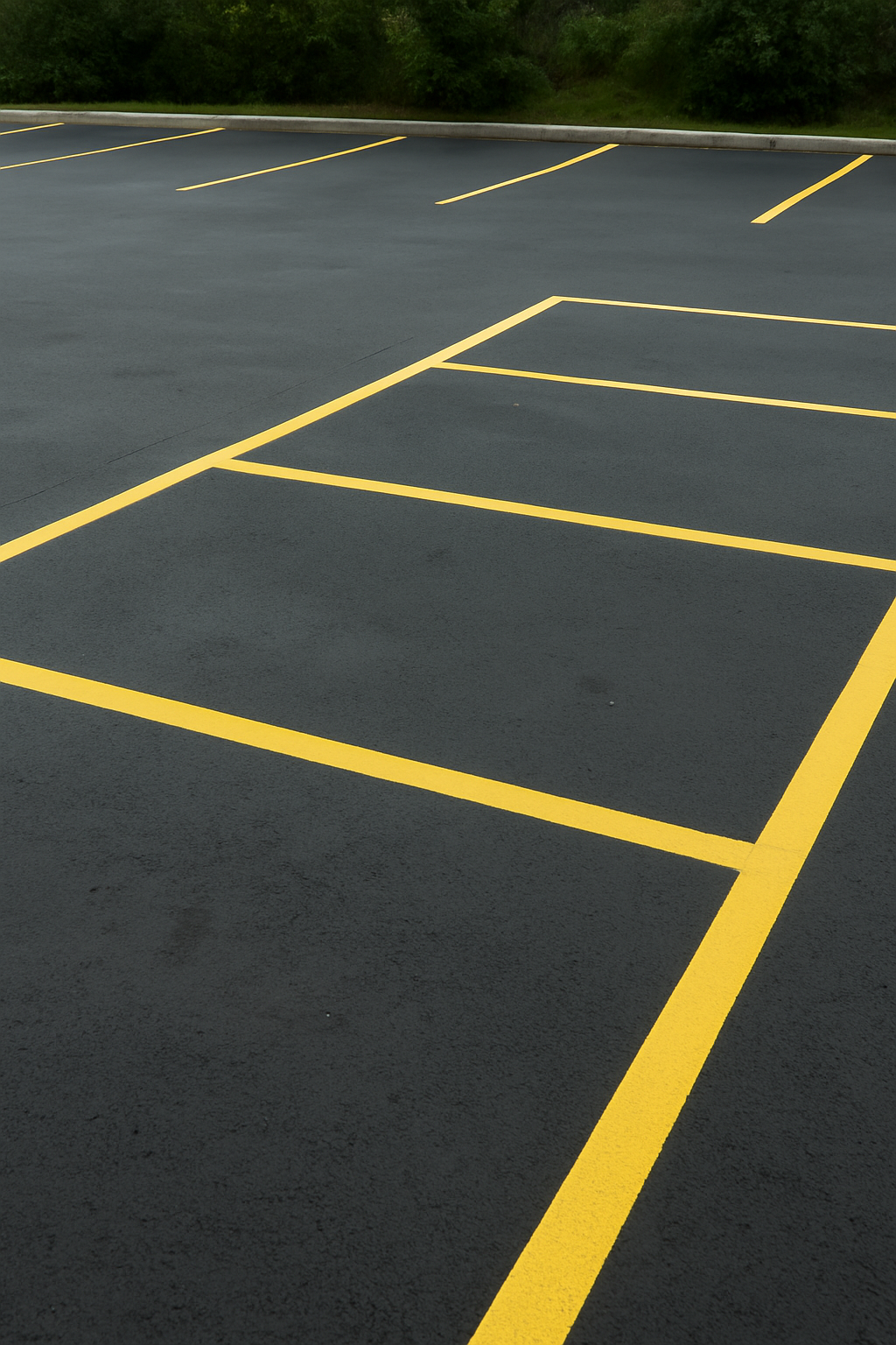 Striped parking lot